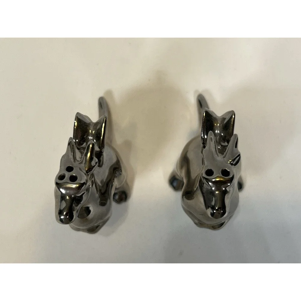 Silver Dragon Salt and Pepper Shakers Heavy Metal Vintage